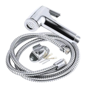 PVC Commode Spray Set – Steel Color Finish